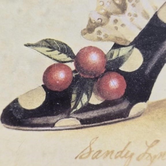 Art Print of Painting Victorian Shoe by Sandy Clough Matted Framed 7.75 x 8.75 - Picture 3 of 8